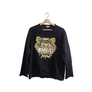 KENZO Paris Tiger Logo Crewneck Sweater XXL Black Distressed As Is